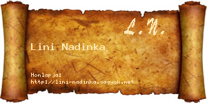Lini Nadinka névjegykártya